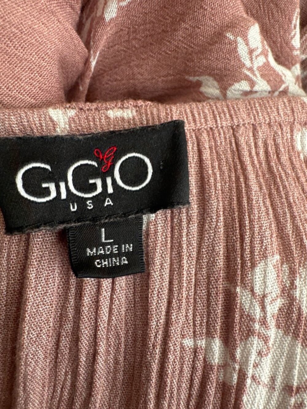 GiGi USA Womens strapless Floral Maxi Dress crinkle rose size Large Rayon - Picture 5 of 7
